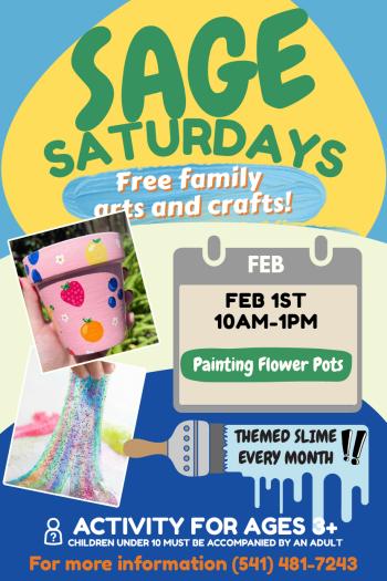 SAGE Saturday, February 1 from 10-1PM